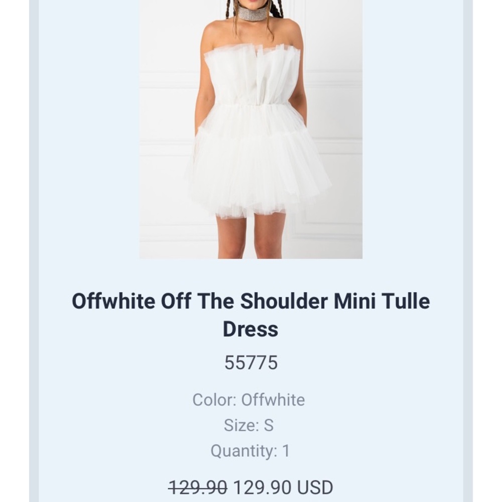 BRIDAL WHITE MINI TULLE DRESS - never worn